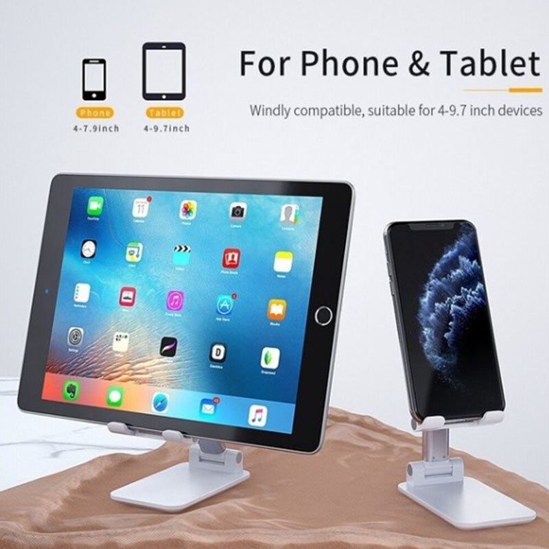 Metal Desk Stand, Adjustable & Foldable (iPhone/iPad)